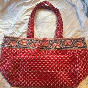 Vera Bradley Red and Blue Paisley Tote